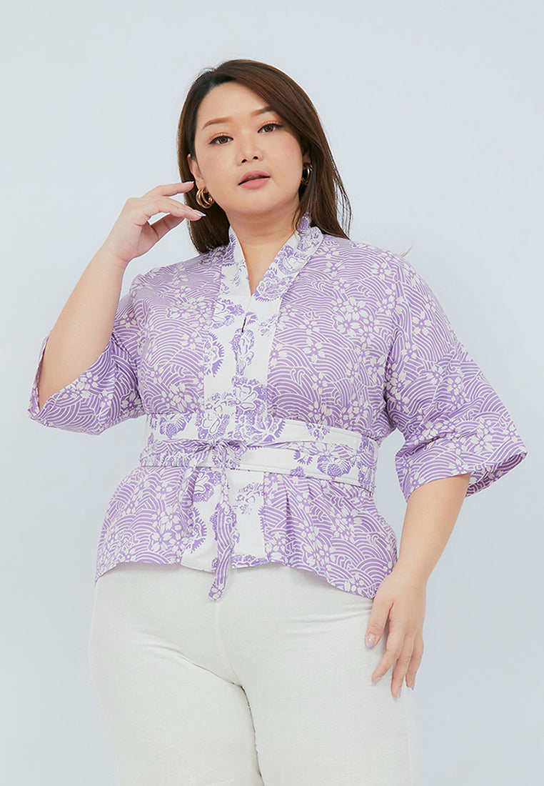 SAKURA さくら Lilac 3/4 Sleeve Nyonya Top