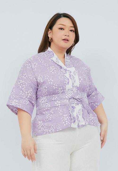 SAKURA さくら Lilac 3/4 Sleeve Nyonya Top