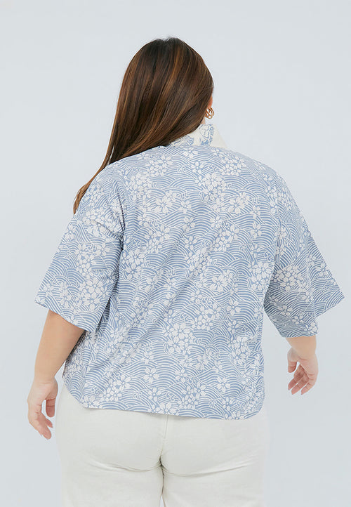 SAKURA さくら Grey 3/4 Sleeve Nyonya Top