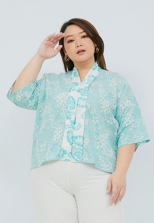 SAKURA さくら Mint 3/4 Sleeve Nyonya Top