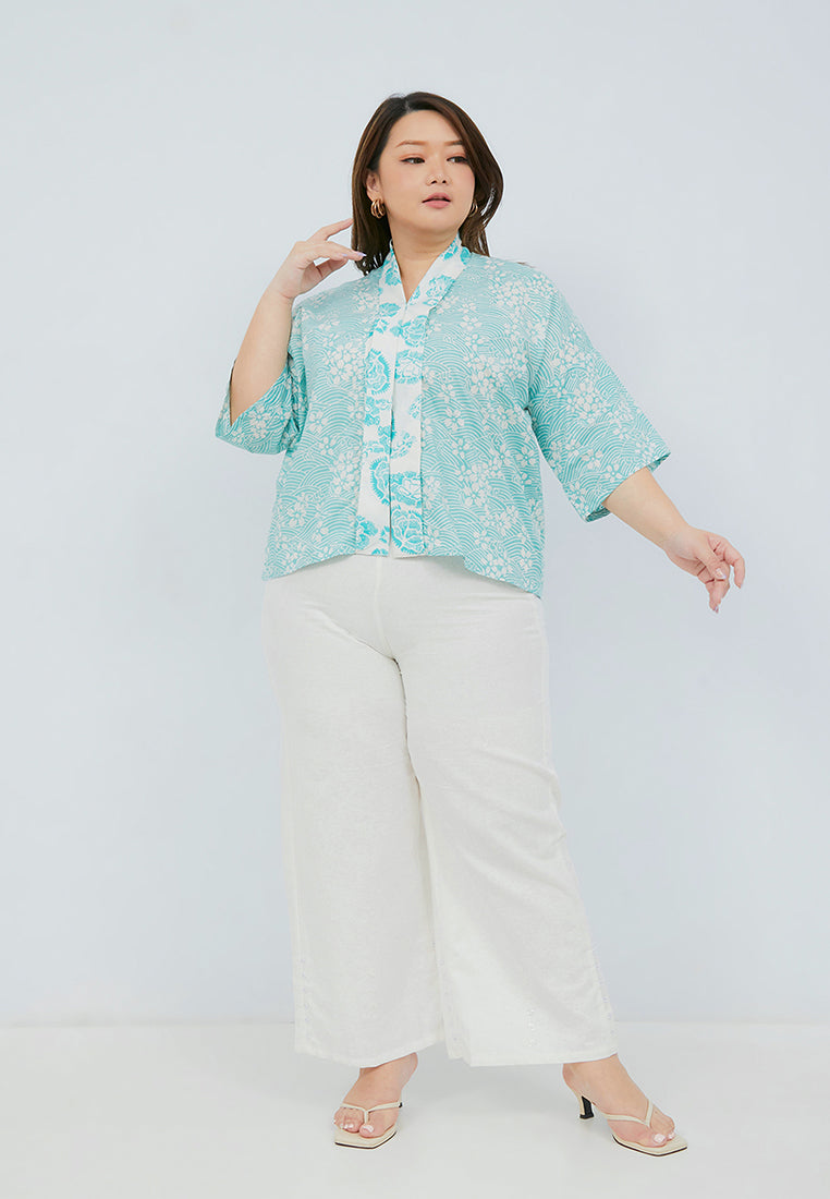 SAKURA さくら Mint 3/4 Sleeve Nyonya Top