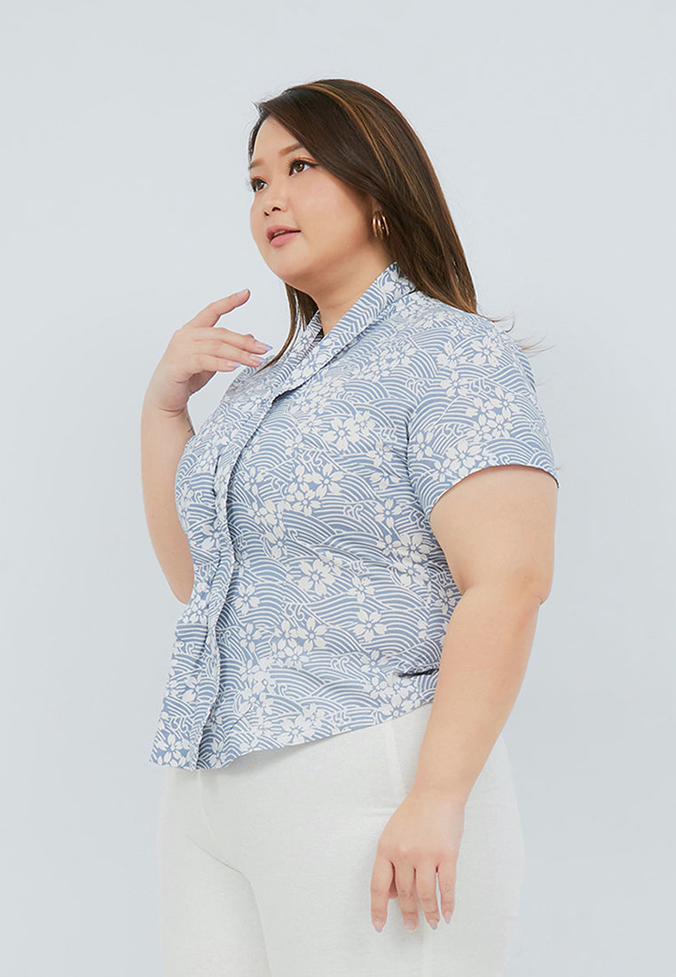 SAKURA さくら Grey Kebaya Top Batik
