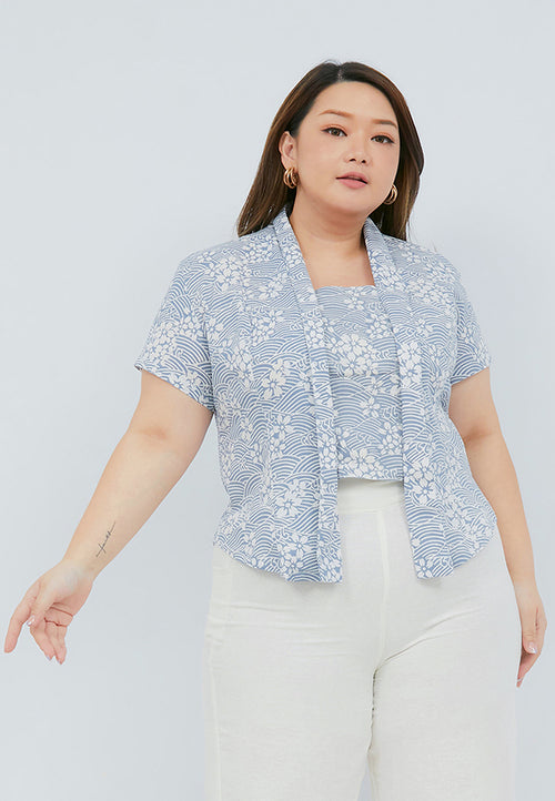 SAKURA さくら Grey Kebaya Top Batik