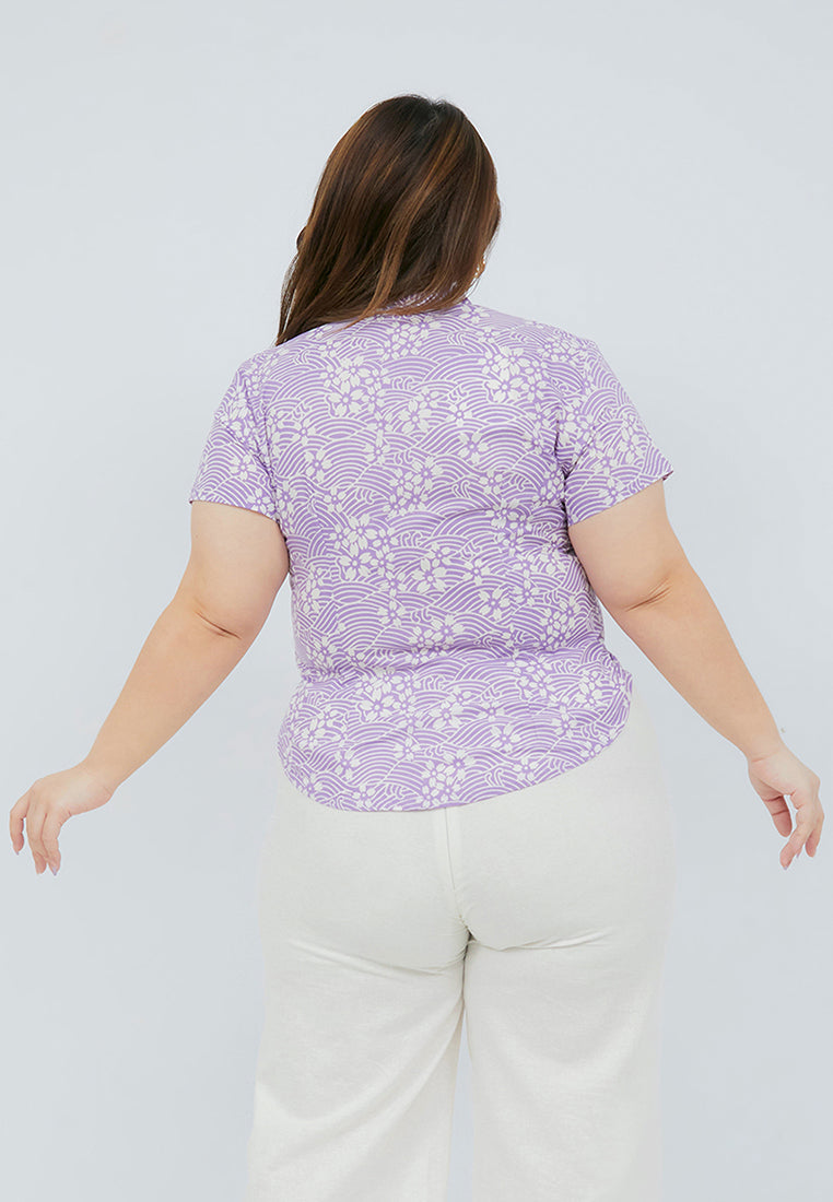 SAKURA さくら Lilac Kebaya Top Batik