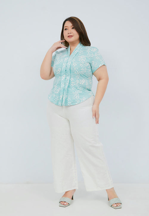 SAKURA さくら Mint Kebaya Top Batik