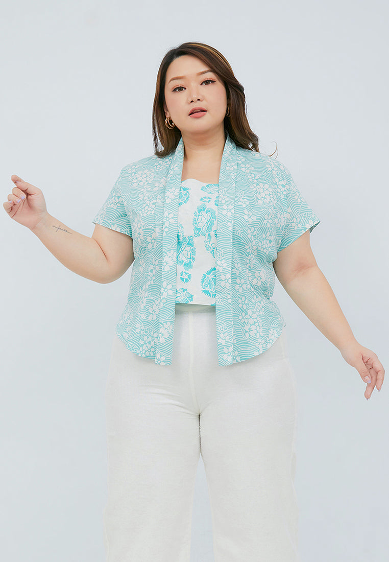 SAKURA さくら Mint Kebaya Top Batik