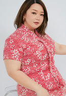 SAKURA さくら Red Kebaya Top Batik