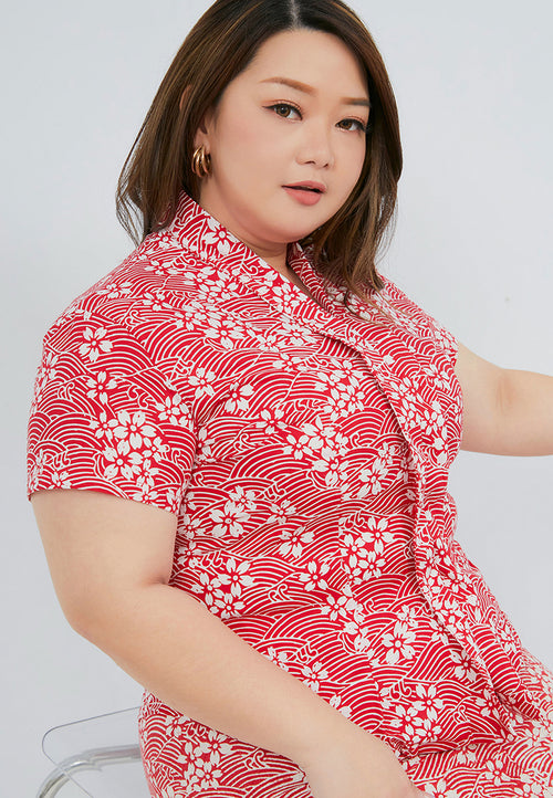 SAKURA さくら Red Kebaya Top Batik