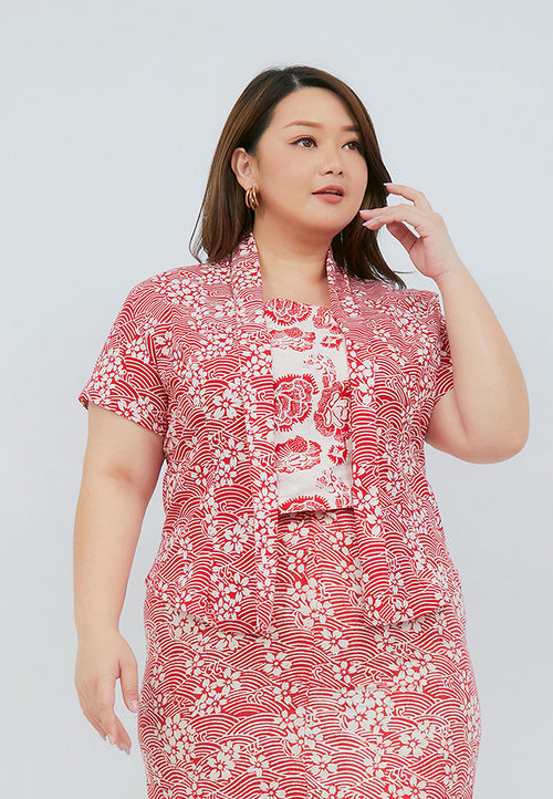 SAKURA さくら Red Kebaya Top Batik