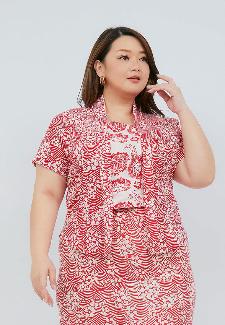 SAKURA さくら Red Kebaya Top Batik
