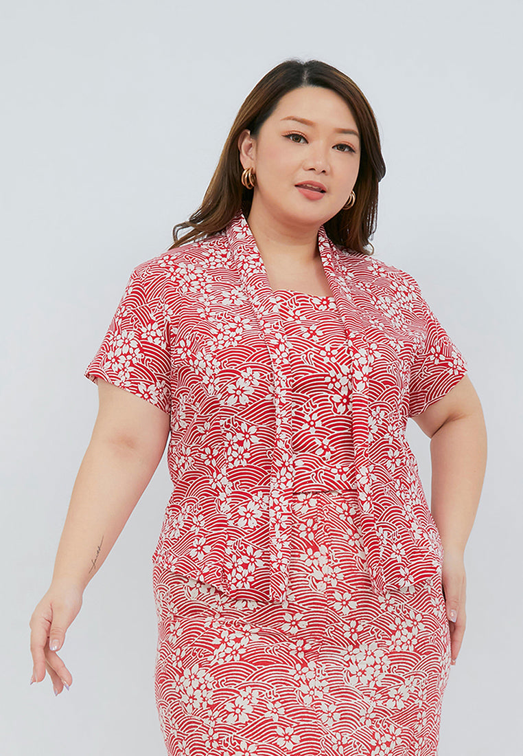 SAKURA さくら Red Kebaya Top Batik