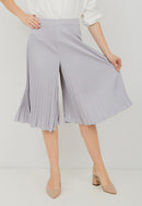 Basic Pleated Culottes Midi Grey