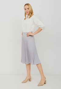 Basic Pleated Culottes Midi Grey
