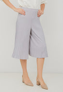 Basic Pleated Culottes Midi Grey