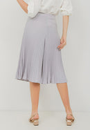 Basic Pleated Culottes Midi Grey