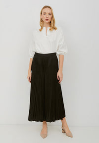 Basic Pleated Culottes Maxi (Black)