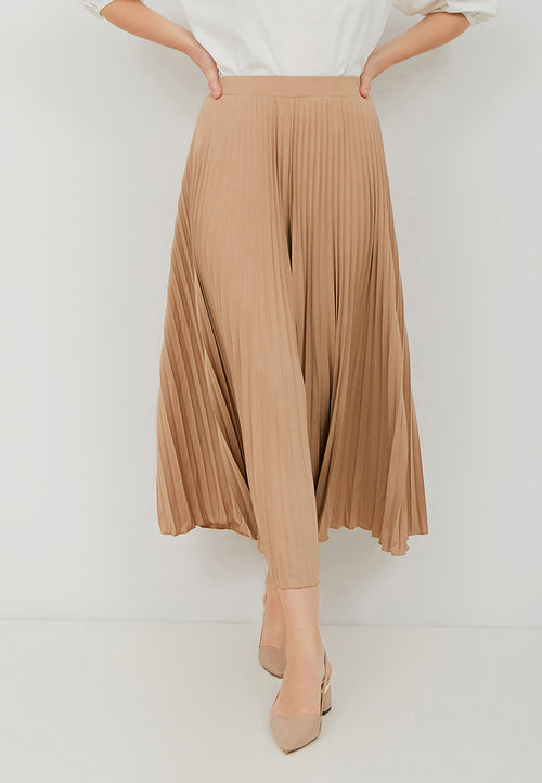 Basic Pleated Culottes Maxi (Nude)
