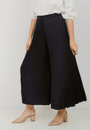 Basic Pleated Culottes Maxi (Navy)