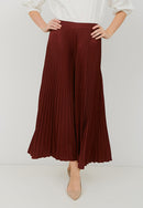 Basic Pleated Culottes Maxi (Maroon)