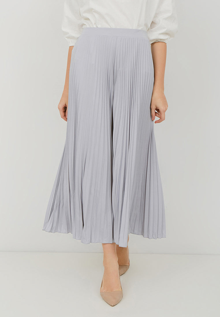 Basic Pleated Culottes Maxi (Grey)