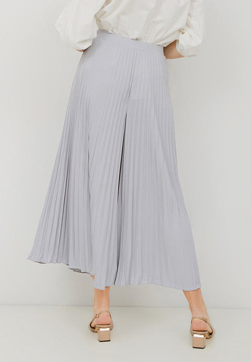 Basic Pleated Culottes Maxi (Grey)