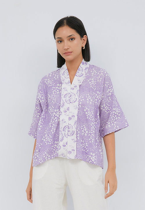 SAKURA さくら Lilac 3/4 Sleeve Nyonya Top