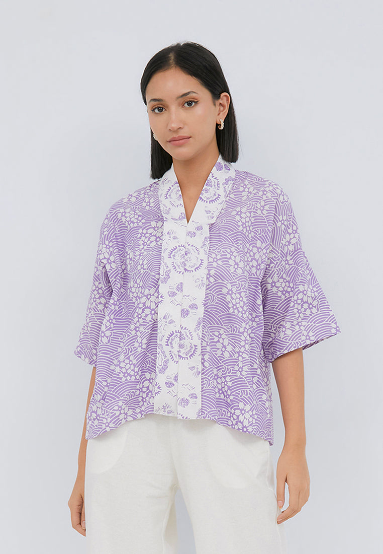 SAKURA さくら Lilac 3/4 Sleeve Nyonya Top