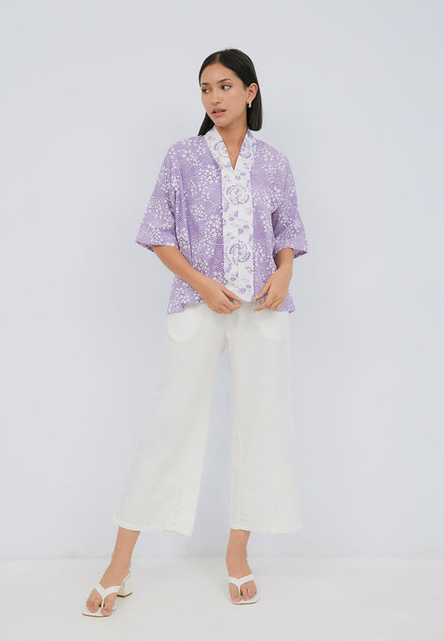 SAKURA さくら Lilac 3/4 Sleeve Nyonya Top