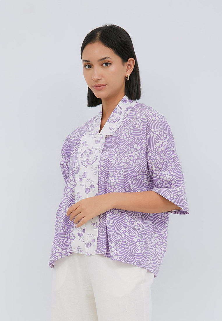 SAKURA さくら Lilac 3/4 Sleeve Nyonya Top