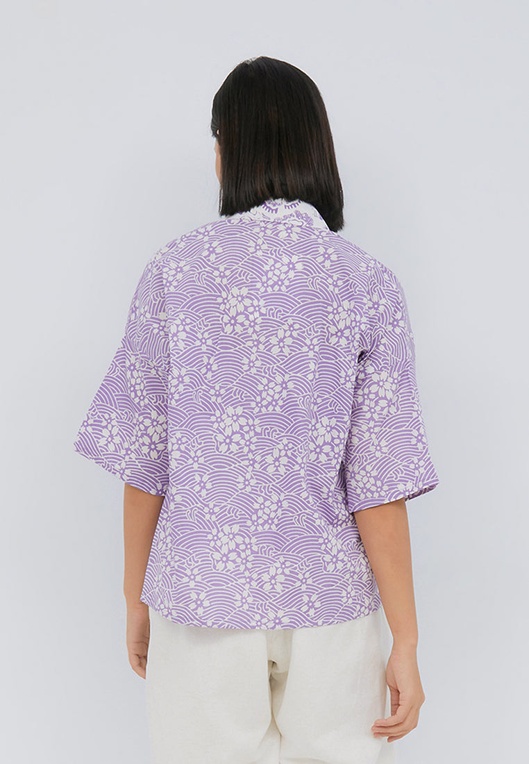 SAKURA さくら Lilac 3/4 Sleeve Nyonya Top