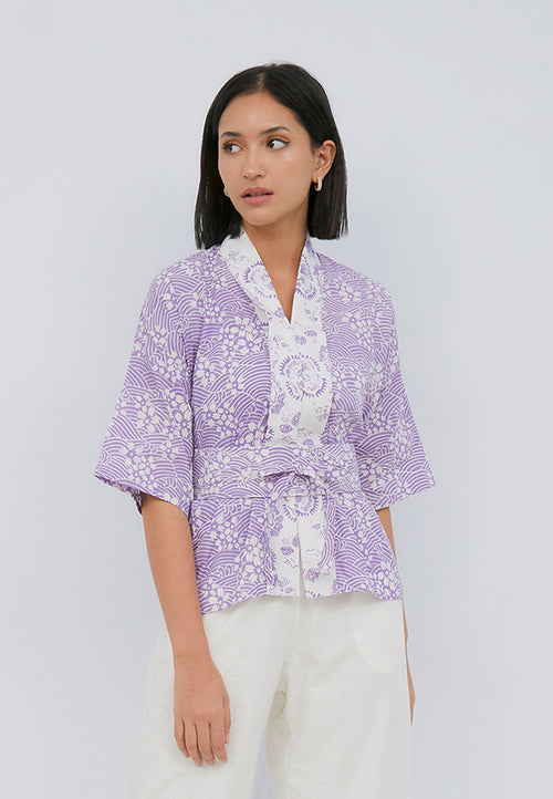 SAKURA さくら Lilac 3/4 Sleeve Nyonya Top