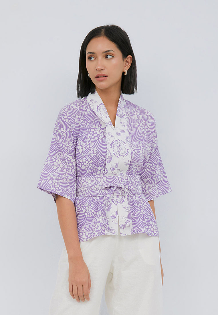 SAKURA さくら Lilac 3/4 Sleeve Nyonya Top