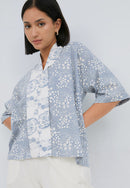 SAKURA さくら Grey 3/4 Sleeve Nyonya Top