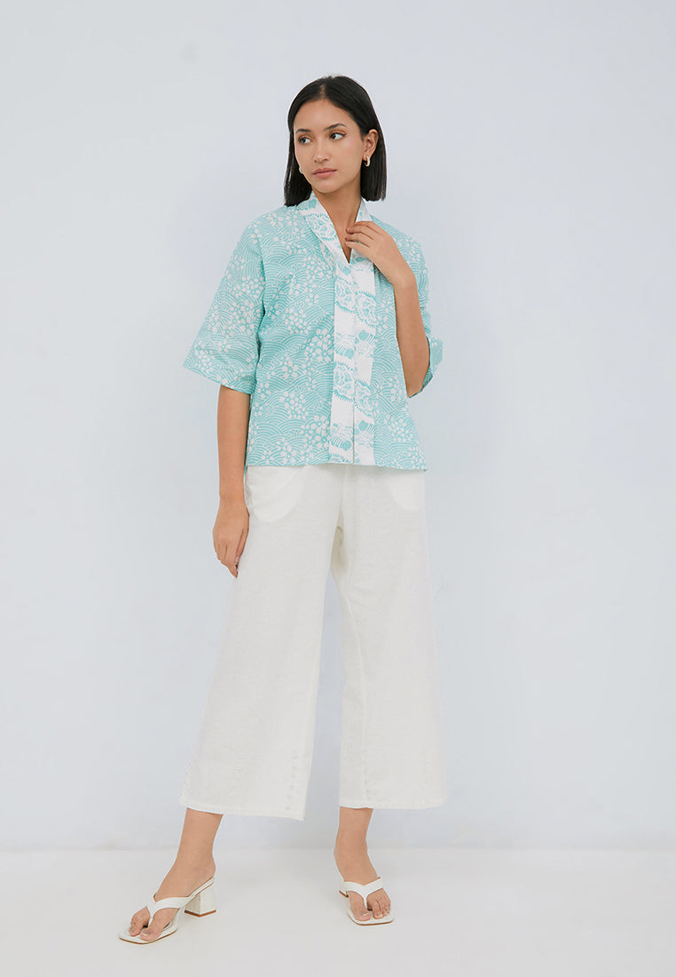 SAKURA さくら Mint 3/4 Sleeve Nyonya Top