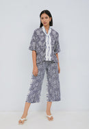 SAKURA さくら Navy 3/4 Sleeve Nyonya Top