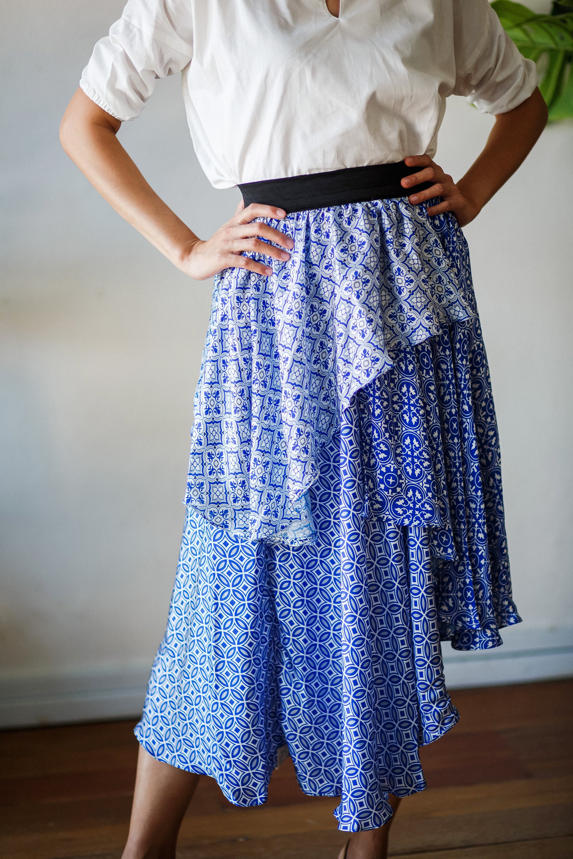 PERANAKAN BLU Layer Skirt
