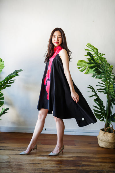 BLACK BLOOMS Flying Dress #FS
