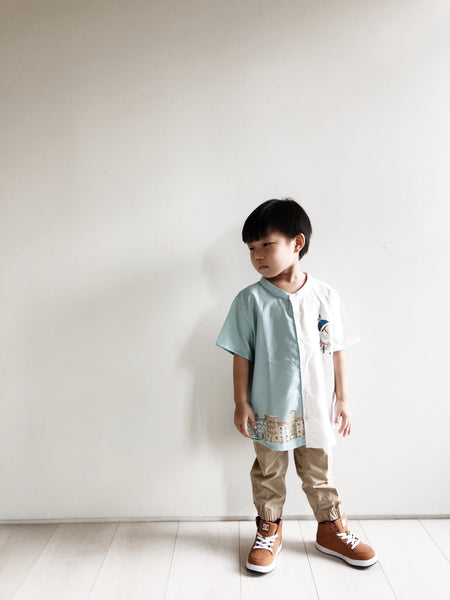 [Ans.ein X Marronnier] Franklin Shirt in Blue