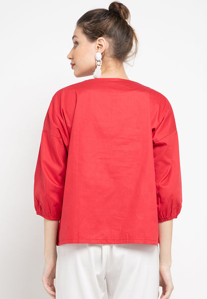 Basic Tunic Shirt Red