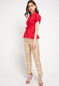 Basic Nyonya Cap Sleeve Top Red