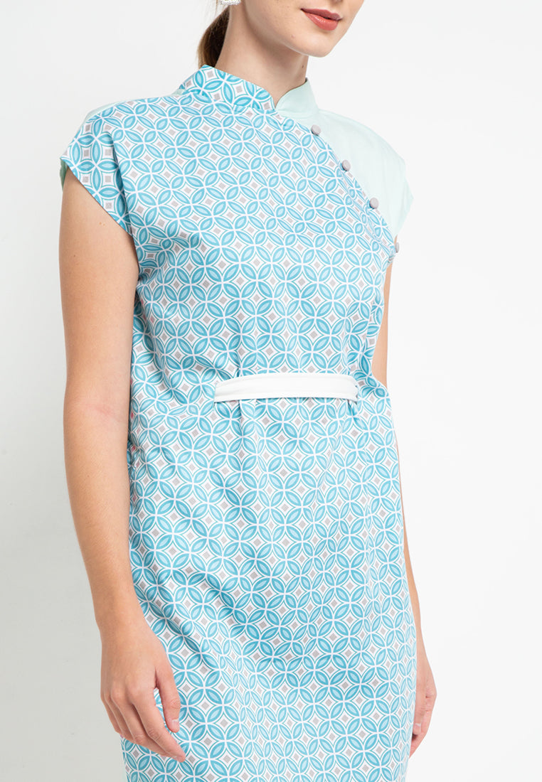 CANDY TILES MINT Kimono Cheongsam