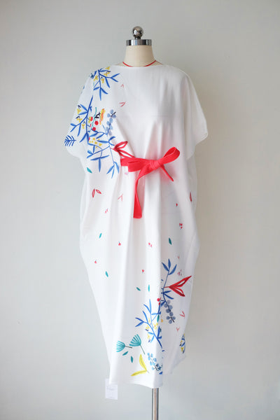 WHITE HANA Midi Kimono Dress