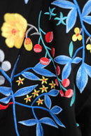 BLACK 花 HANA Embroidery Midi Kimono Dress