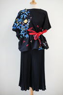 BLACK 花 HANA Embroidery Multiway Top