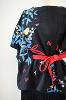 BLACK 花 HANA Embroidery Multiway Top