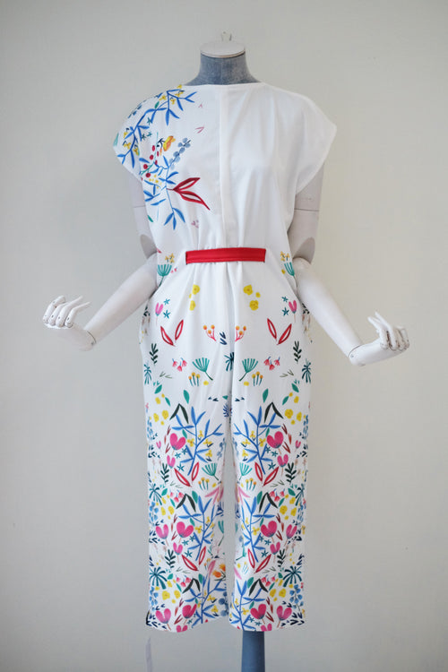 WHITE 花 HANA Slim Jumpsuit