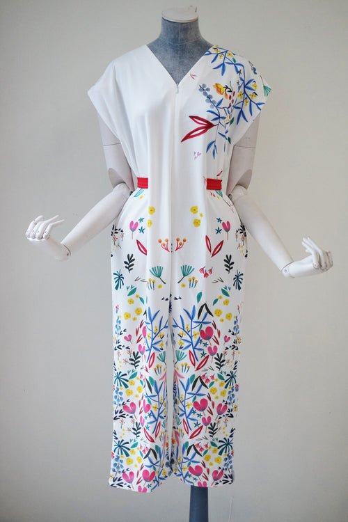 WHITE 花 HANA Slim Jumpsuit
