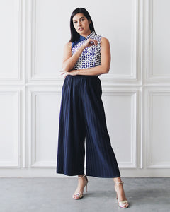 KAWUNG X NAVY Cheongsam Top BATIK