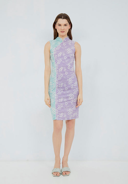 SAKURA さくら LILAC MINT Batik Cheongsam Dress BATIK