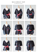 BLACK 花 HANA Embroidery Multiway Top